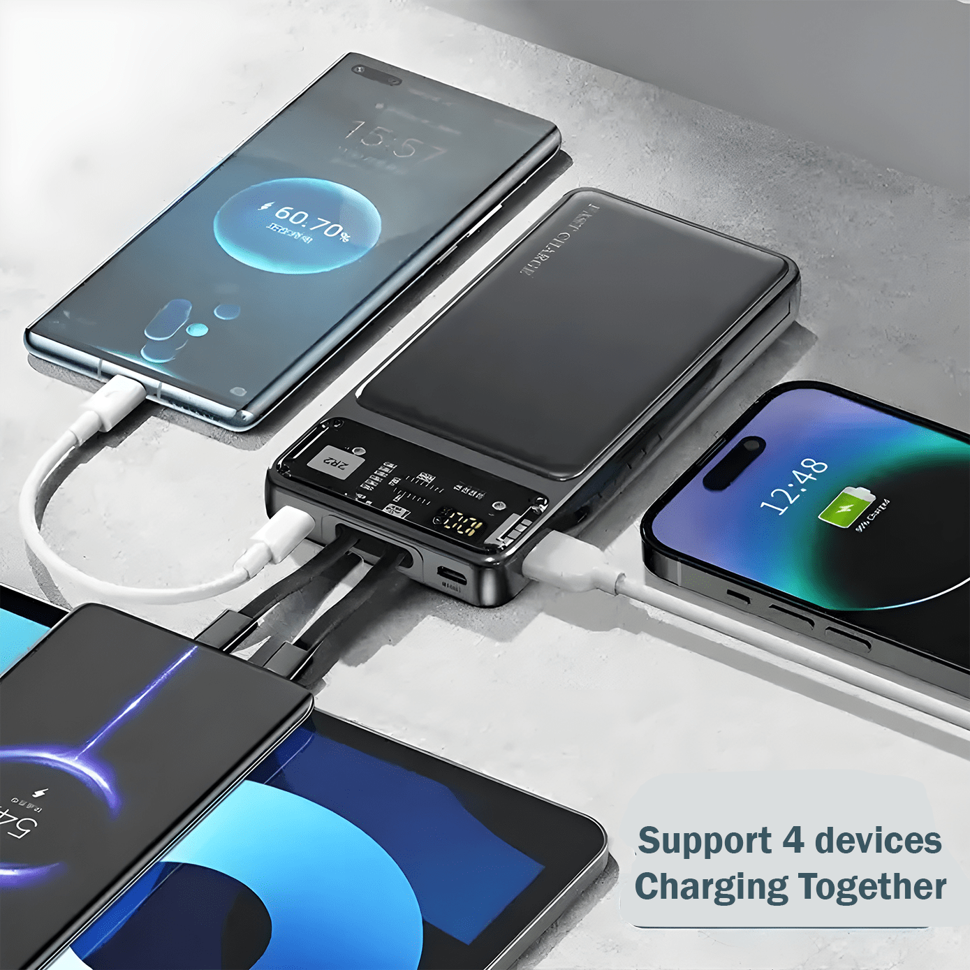 10000 mAh 25W Slim Pocket Size Power Bank Black, Lithium Polymer, Fast Charging - akvaari - Image 6