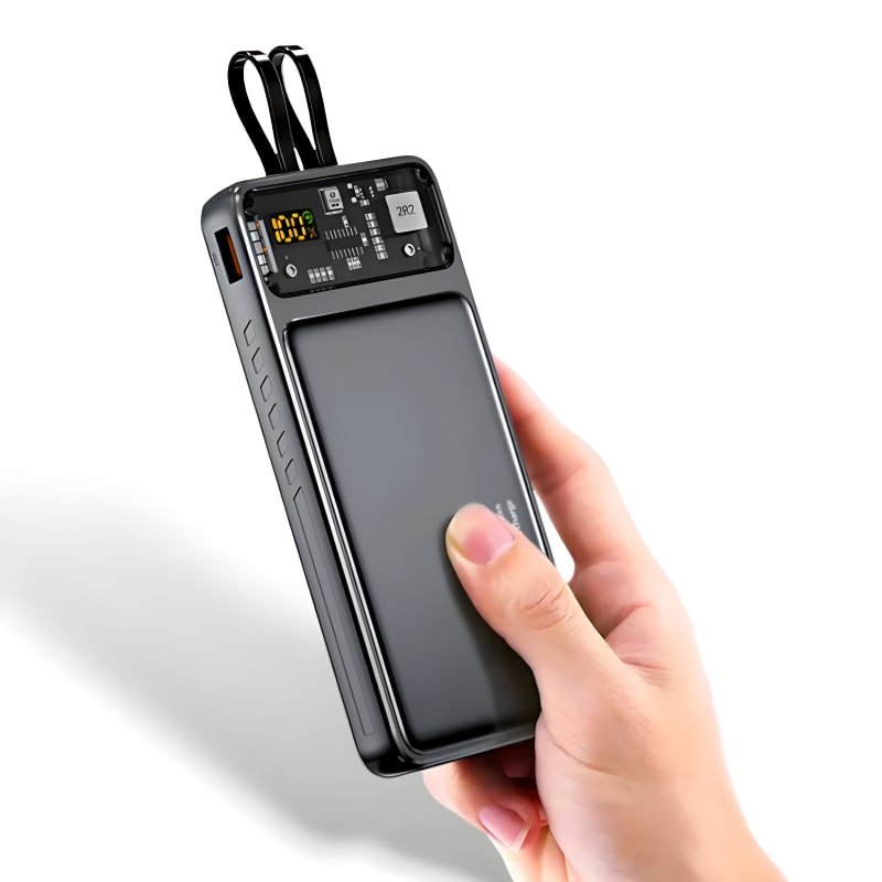 10000 mAh 25W Slim Pocket Size Power Bank Black, Lithium Polymer, Fast Charging - akvaari - Image 3